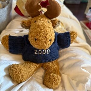 Vintage Pottery Barn Kids 2000 Plush 
Moose with sweater